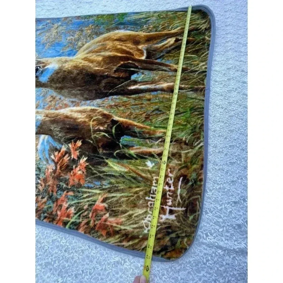 Northwest Abraham Hunter Standing Deer Plush Throw Blanket Brown 47"x57" - Picture 4 of 12